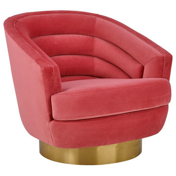 Canyon Hot Pink Velvet Swivel Chair - Pink