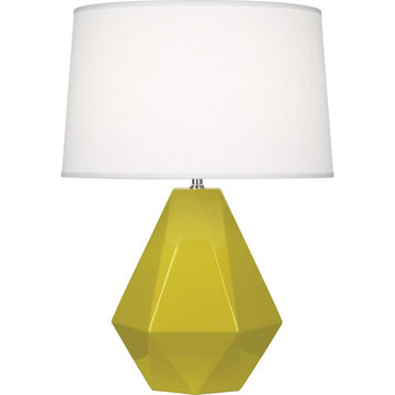 Robert Abbey Delta 1 Light Table Lamp, Citron Glazed Ceramic - CI930