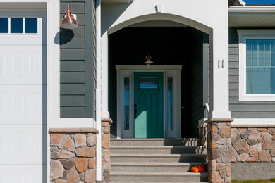 Inspiration for a transitional exterior home remodel in Other