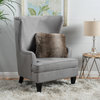 GDF Studio Congaree Fabric High Wing Back Chair, Gray