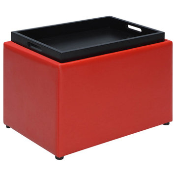 Designs4Comfort Accent Storage Ottoman With Reversible Tray