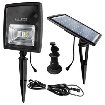 Gama Sonic 203001-5 8"W Solar Powered 2700K LED Flood Light - Black