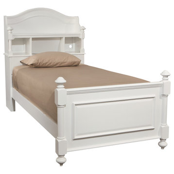Madison White Complete Twin 4-Shelf Bookcase Bed