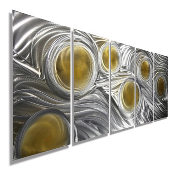 Metallic Vision Première - Gold & Silver Contemporary Metal Wall Art