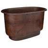 47" Small Hammered Copper Modern Style Bathtub & Drain Package