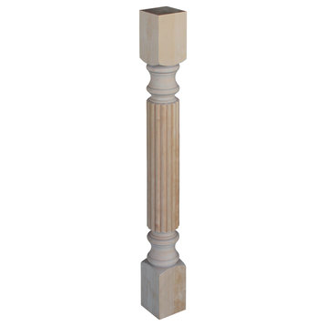 Cabinet Reed Style Post, Birch Wood, 3.75"x3.75" x35.5"