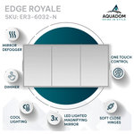 AQUADOM - AQUADOM Edge Royale LED Lighted Medicine Cabinet Triple Door 60"x32"x5" - • AQUADOM Edge Royale Triple Door 60"W x 32"H x5"D.