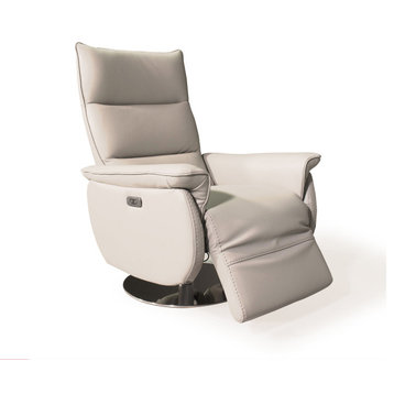 Aston Recliner Chair - Beige, Full Grain Italian Leather