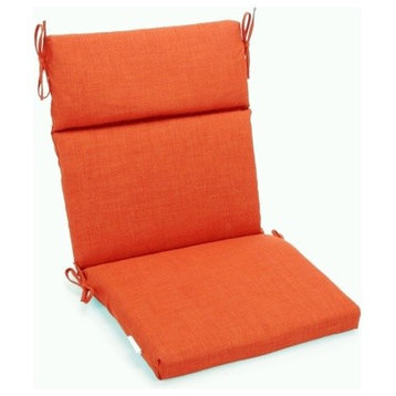 18"x38" Spun Polyester Outdoor Squared Seat/Back Chair Cushion, Orange