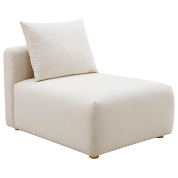 Hangover Cream Linen Modular Armless Chair - Cream