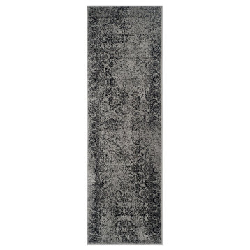 Safavieh Adirondack Collection ADR109 Rug, Grey/Black, 2'6"x14'