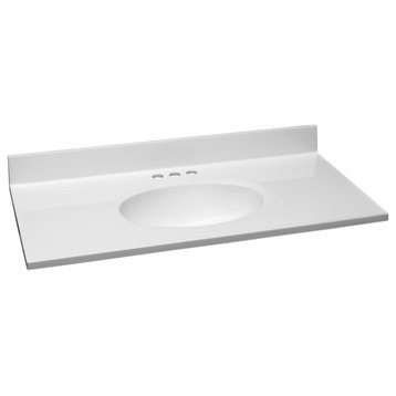 Design House 586206 37" Cultured Marble Vanity Top - Solid White