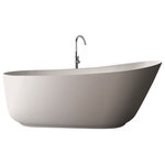 Vanity Art - Vanity Art Solid Surface Resin Stone Freestanding Bathtub, Matte White, 67"x31.5" - Vanity Art presents to you our brand new style 59/67-inch freestanding bathtubs. From the serenity, collection emerges the ergonomic pure-scape freestanding bathtub. Its design is as comfortable as it is stylish. The contemporary design and defined lines will complement any bathroom decor and make the room seem more spacious. Pop up drain pre-installed surface with a high glossy white or matte white finish. Non-porous surface for easy cleaning. Easy installation. UPC certified. 1 person bathing. 1-year parts warranty against manufacture defects.