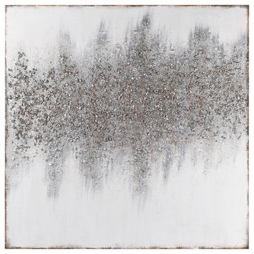 Silver Dust Abstract Textured Metallic Hand Painted Wall Art by Martin Edwards