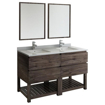 Formosa 60" Floor Standing Double Sink Vanity, Faucet, FFT1030BN