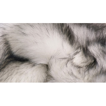 Gordon Faux Sheepskin Rug 5'x6' Sexto Grey, Gradient Grey