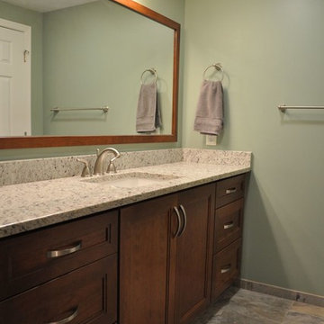 Transitional Bathroom Design with Rain Shower