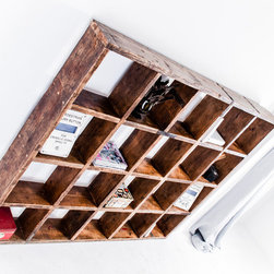 Bazany Reclaimed Canadian Cedar Stained Scaffolding 20 Aperture Display Cube - Bookcases