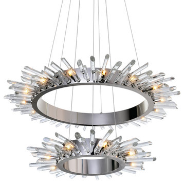 Thorns 23 Light Chandelier With Polished Nickel Finish