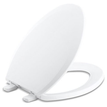 Kohler Lustra with Quick-Release Hinges Elongated Toilet Seat, White