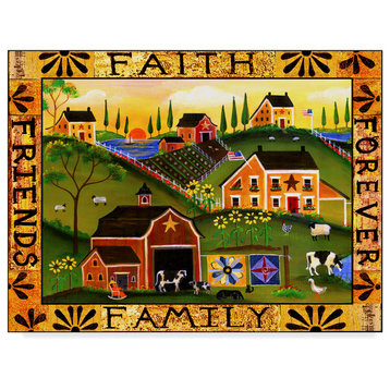 Cheryl Bartley 'Faith Family Friends Forever' Canvas Art, 32"x24"