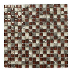 Volcano Red Square Glass Mosaic Tile - Home Accessories & Decor