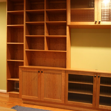 Custom Cherry Cabinets and Shelving Unit