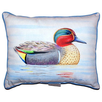 Green Wing Teal Extra Large Zippered Pillow, 20"x24"