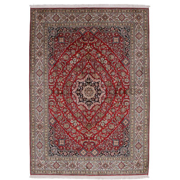 Oriental Rug Kashmir Silk 7'3"x5'1" Hand Knotted Carpet