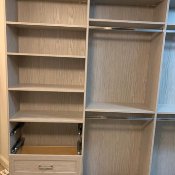 Elegant Organization: Designing Light Brown Wooden Walk-In Closets