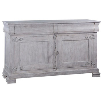 Sideboard Philippe Pickled Antique White Wood Distressed Cremone 2