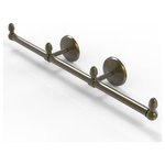 Allied Brass - Monte Carlo 3 Arm Guest Towel Holder, Antique Brass - This elegant wall mount towel holder adds style and convenience to any bathroom decor. The towel holder features three sections to keep a set of hand towels easily accessible around the bathroom. Ideally sized for hand towels and washcloths, the towel holder attaches securely to any wall and complements any bathroom decor ranging from modern to traditional, and all styles in between. Made from high quality solid brass materials and provided with a lifetime designer finish, this beautiful towel holder is extremely attractive yet highly functional. The guest towel holder comes with the 22.5 inch bar, two wall brackets with finials, two matching end finials, plus the hardware necessary to install the holder.