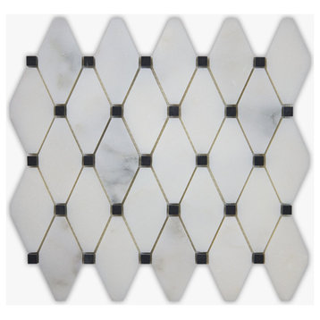 Calacatta and Black Polished Long Octagon Marble Mosaic