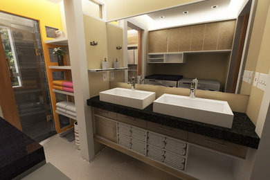 Inspiration for a contemporary bathroom remodel in Boston