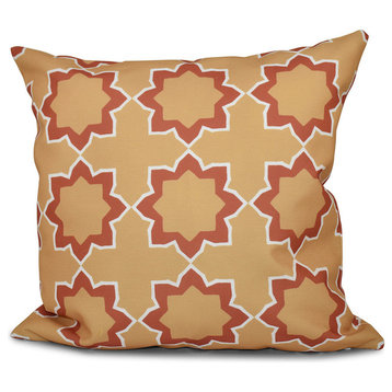 Bohemian 2, Geometric Outdoor Pillow, Gold, 20"x20"