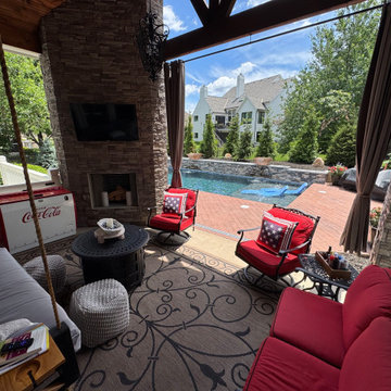 Rustic Poolside Outdoor Living Retreat in Overland Park