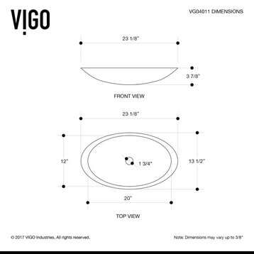 Vigo VG04011 Wisteria 13-1/2" Oval Stone Composite Vessel - White