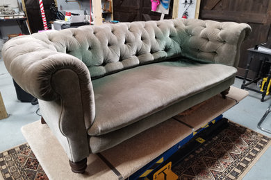 Antique Chesterfield restoration and re-upholstery