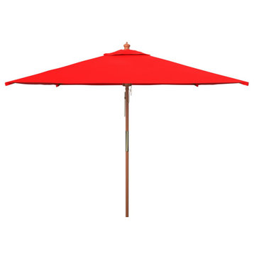 Safavieh Velop 7.5 Ft Wood Umbrella, Red