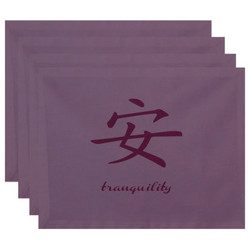 18"x14" Tranquility, Word Print Placemat, Lavender, Set of 4
