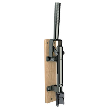 BOJ Professional Wall-mounted Corkscrew & Wood Backing Model 110, Black Nickel