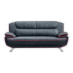 Modern Red Leather Sofas Houzz Anic Furniture Inc Black And Red Contemporary Sofa Sofas