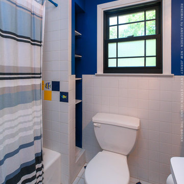 Vibrant Bathroom with New Black Window - Renewal by Andersen New Jersey / NYC