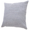 20" X 20" Blue And White 100% Cotton Striped Zippered Pillow