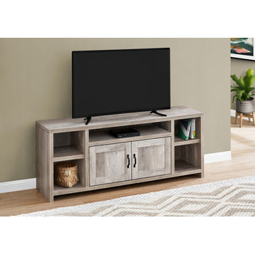 Tv Stand, 60 Inch, Console, Living Room, Bedroom, Laminate, Beige