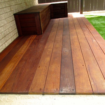 Ipe Deck with Sandbox & Seat Storage + Artificial Turf