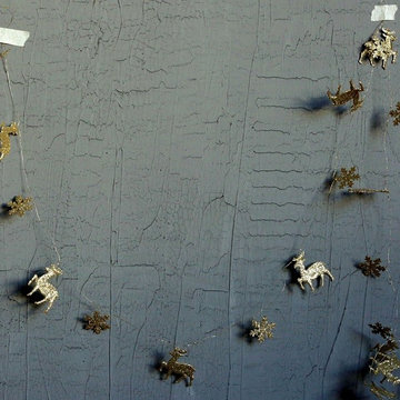 Metal Deer And Snowflake Garland, Set of 2