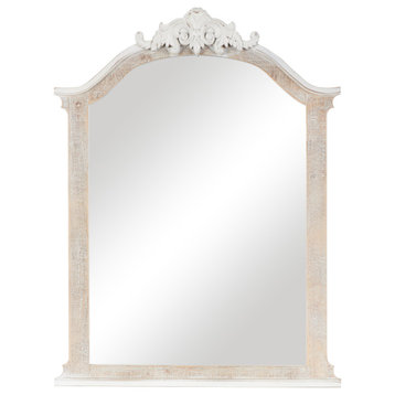 French Country Cream Wooden Wall Mirror 564295