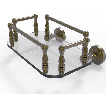 Waverly Place Wall-Mount Glass Guest Towel Tray, Antique Brass