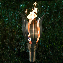 Lotus Stainless Steel Tiki Torch Kit - Outdoor Torches